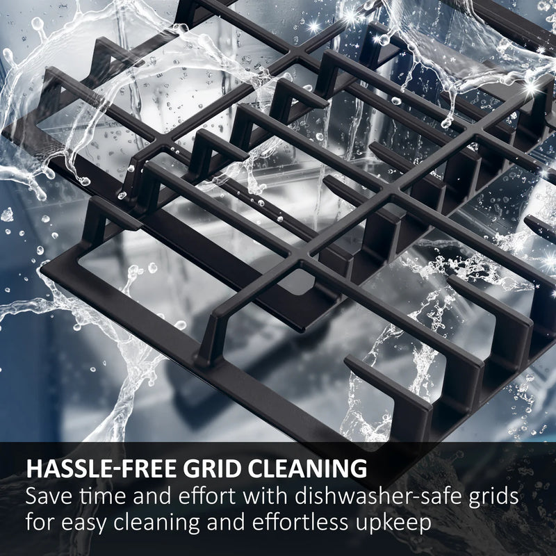 Haier HAVG6BF4TBPB - Black Gas on Glass Hob - 60cm 4 Zone