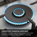 Haier HAVG6BF4TBPB - Black Gas on Glass Hob - 60cm 4 Zone