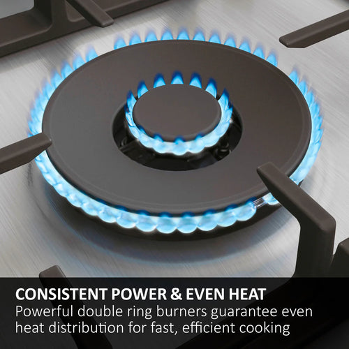 Haier HAVG6BF4TBPB - Black Gas on Glass Hob - 60cm 4 Zone