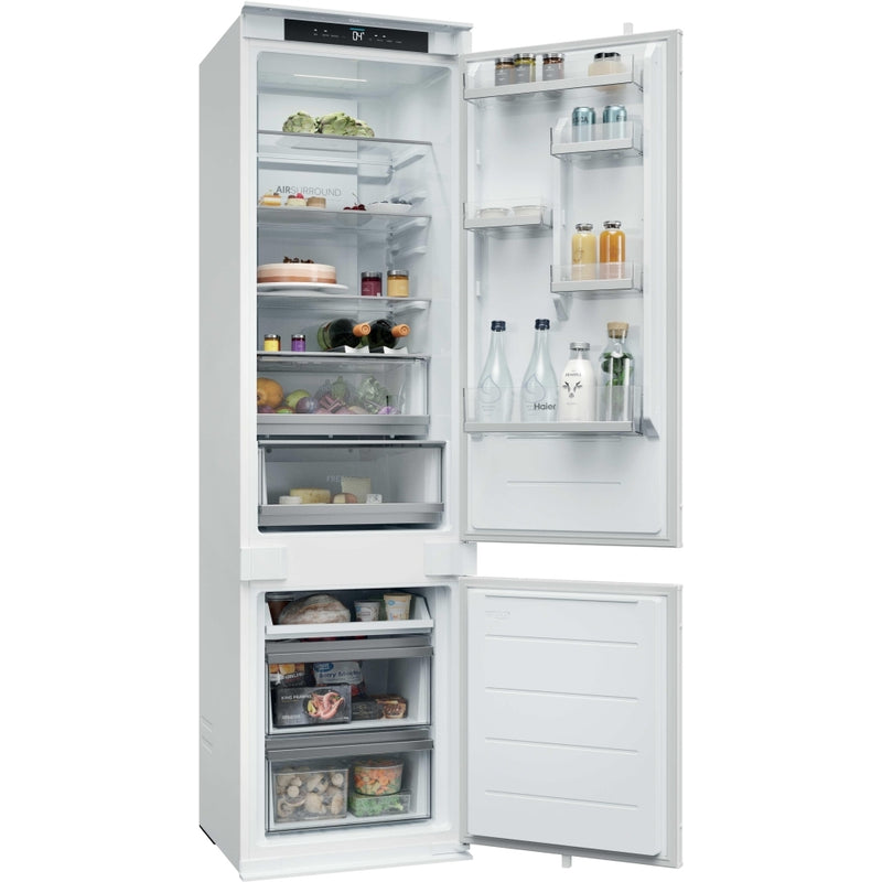 Haier HBQW5519EK-UK - Sliding Hinge White Integrated Fridge Freezer - 284L - E Energy