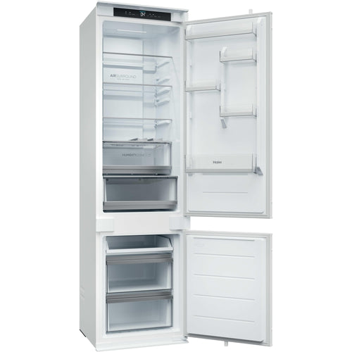 Haier HBQW5519EK-UK - Sliding Hinge White Integrated Fridge Freezer - 284L - E Energy