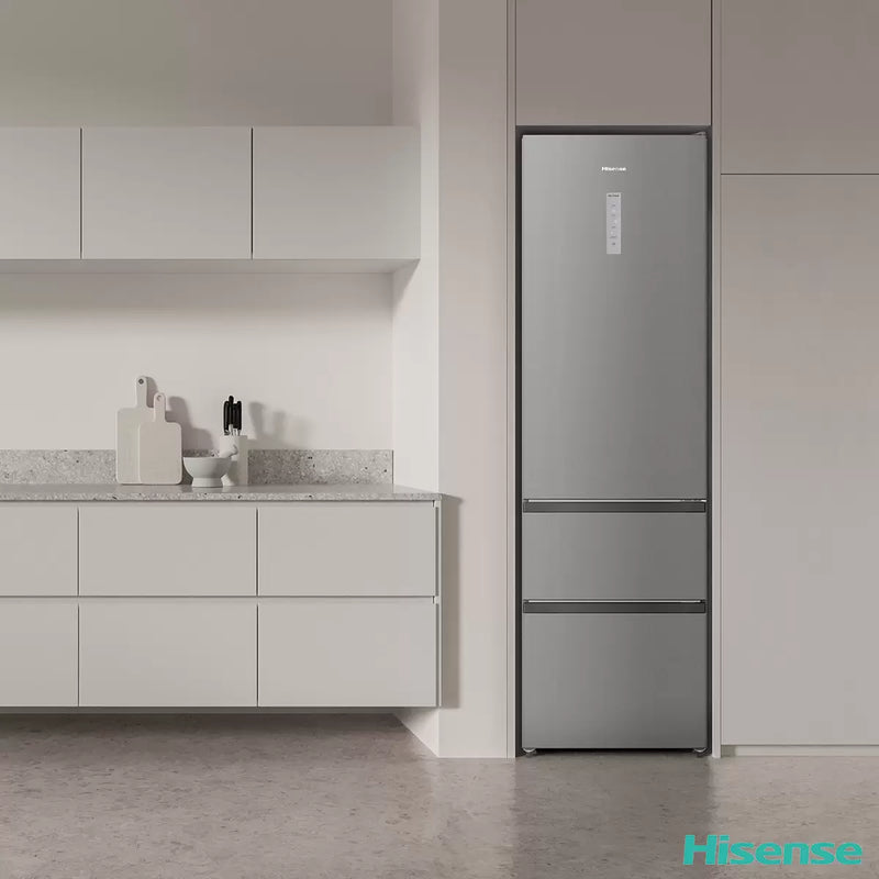Hisense RM469N4ACDUK - Stainless Steel Fridge Freezer - 368L - D Rated