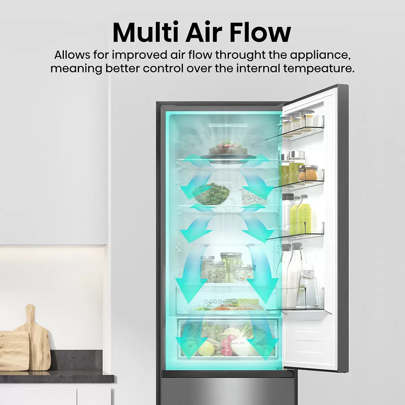 Hisense RM469N4ACDUK - Stainless Steel Fridge Freezer - 368L - D Rated