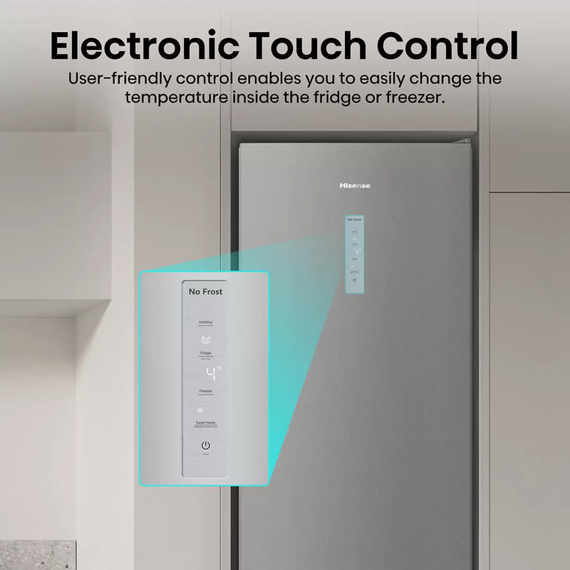 Hisense RM469N4ACDUK - Stainless Steel Fridge Freezer - 368L - D Rated