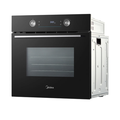 Midea MBO65P90E3-BK - Black 71L Built-in Single Oven - Pyrolytic Cleaning - A+ Energy