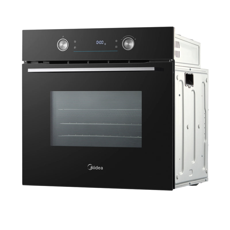 Midea MBO65P90E3-BK - Black 71L Built-in Single Oven - Pyrolytic Cleaning - A+ Energy