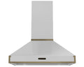 Rangemaster RPREHD90PWHT/AB1 90cm Prestige Cooker Hood - White with Antique Brass Trim