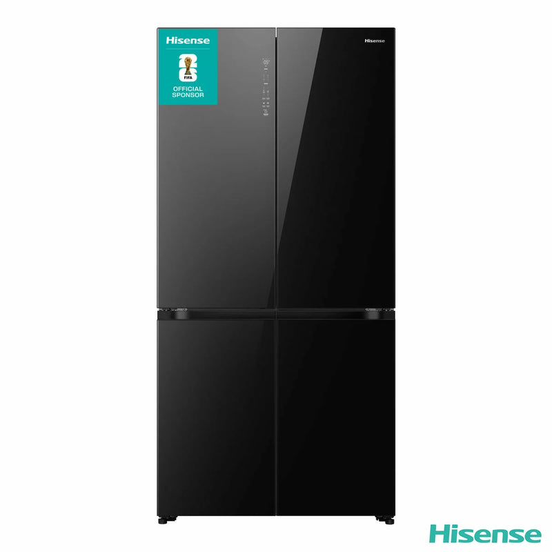 Hisense RQ768N4GBE - Black American Fridge Freezer - 591L Capacity - E Rated