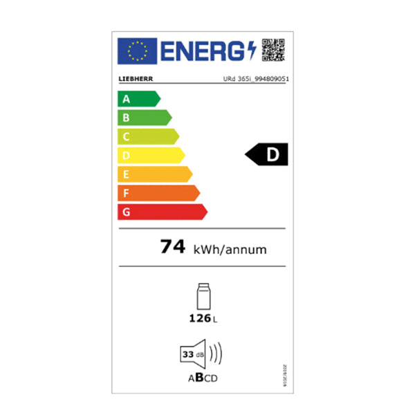 Liebherr URd365i Prime - White Larder Fridge - 125L Capacity - D Energy Rating