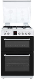 Teknix TKGD60W - White 60cm Double Oven Gas Cooker - A Energy