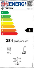 Teknix FF1815W - White Freestanding 50/50 Frost Free Fridge Freezer - F energy - Display