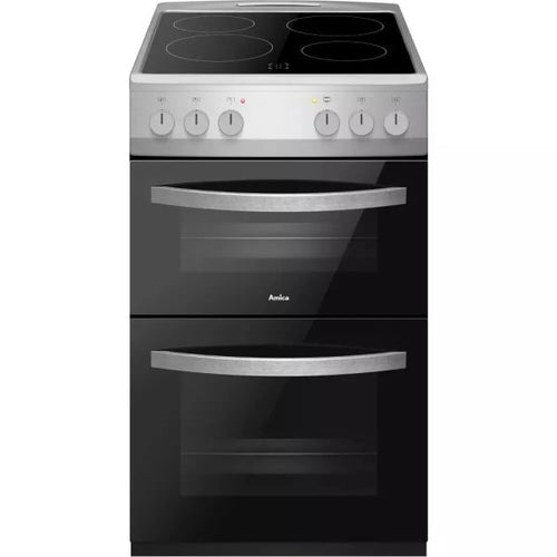Amica AFC502SS 50Cm Ceramic Cooker Twin Cavity - Stainless Steel  - A/A energy - Display