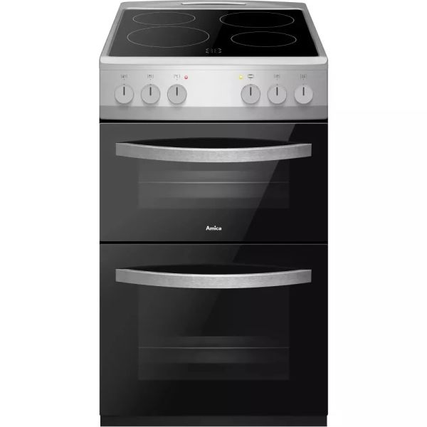 Amica AFC502SS 50Cm Ceramic Cooker Twin Cavity - Stainless Steel  - A/A energy - Display