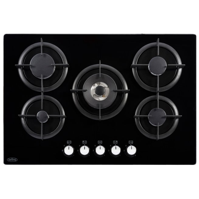 Belling GTG75C - Black 75cm 5 Burner Gas Hob - Built-in