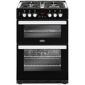 Belling Cookcentre 60DF - Black Dual Fuel Cooker with Double Oven - 102L Total Capacity - A Energy Rating