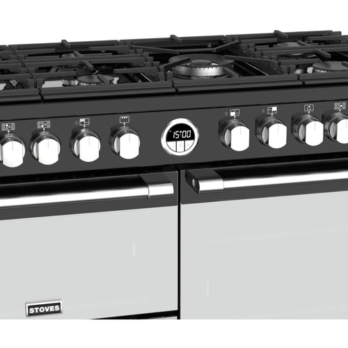 Stoves Sterling S1000DF MK22 - Black 100cm Dual Fuel Range Cooker - 183L Quad Oven - A Energy