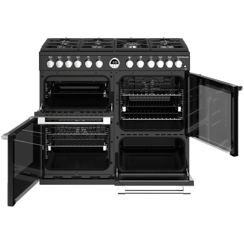 Stoves Sterling S1000DF MK22 - Black 100cm Dual Fuel Range Cooker - 183L Quad Oven - A Energy