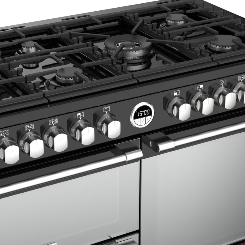 Stoves Sterling S1100DF MK22 - Black 110cm Dual Fuel Range Cooker - Quad Oven 204L - A Energy Rating