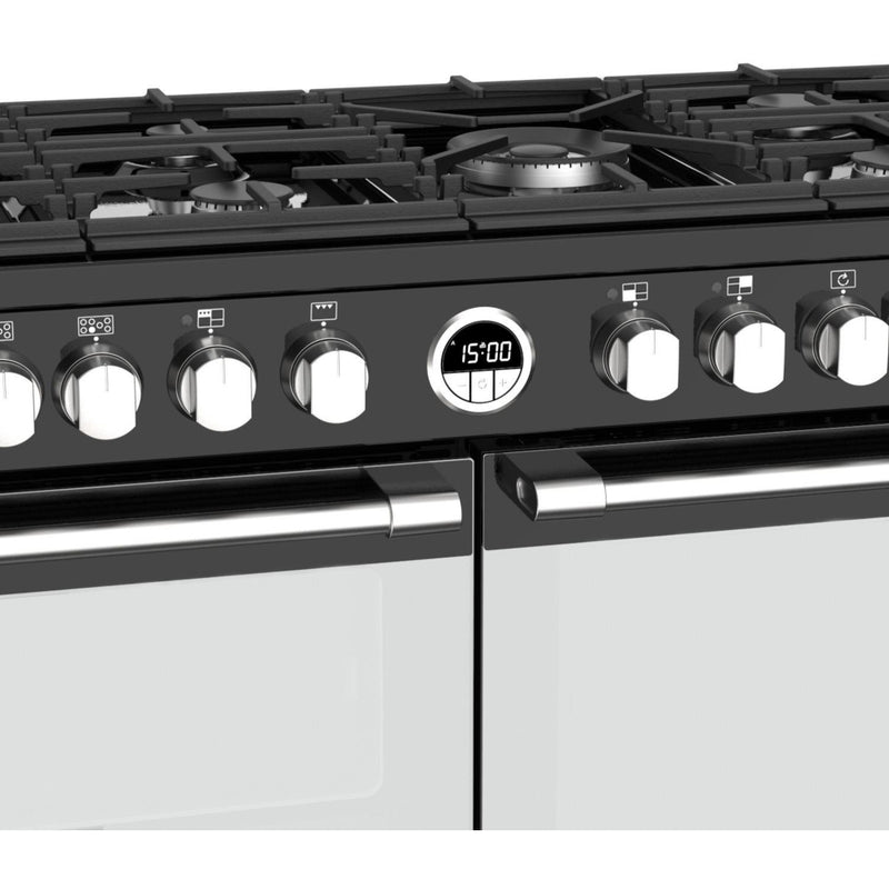 Stoves Sterling S1100DF MK22 - Black 110cm Dual Fuel Range Cooker - Quad Oven 204L - A Energy Rating