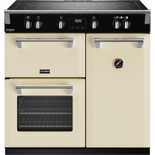 Stoves Richmond Deluxe D900Ei TCH - Classic Cream 90cm Induction Range Cooker - 168L Capacity - A Rated