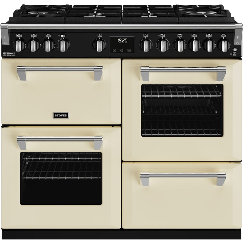 Stoves Richmond Deluxe D1000DF GTG - Classic Cream 100cm Dual Fuel Range Cooker - 183L Capacity - A Energy Rating