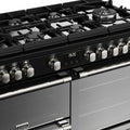 Stoves Sterling Deluxe D1100DF GTG - Black 110cm Dual Fuel Range Cooker - 6 Burners, Quadruple Ovens, A Rated