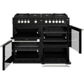 Stoves Sterling Deluxe D1100DF GTG - Black 110cm Dual Fuel Range Cooker - 6 Burners, Quadruple Ovens, A Rated