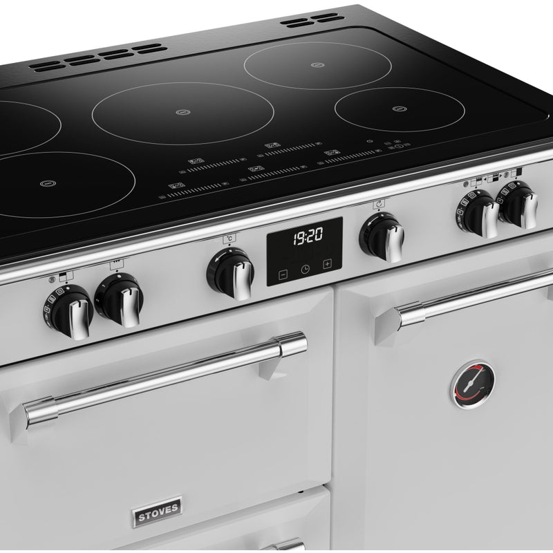 Stoves Richmond Deluxe D900Ei TCH - Icy White 90cm Induction Range Cooker - 168L - A energy