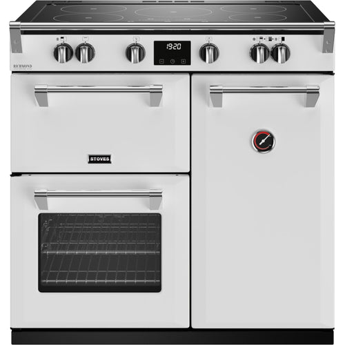 Stoves Richmond Deluxe D900Ei TCH - Icy White 90cm Induction Range Cooker - 168L - A energy