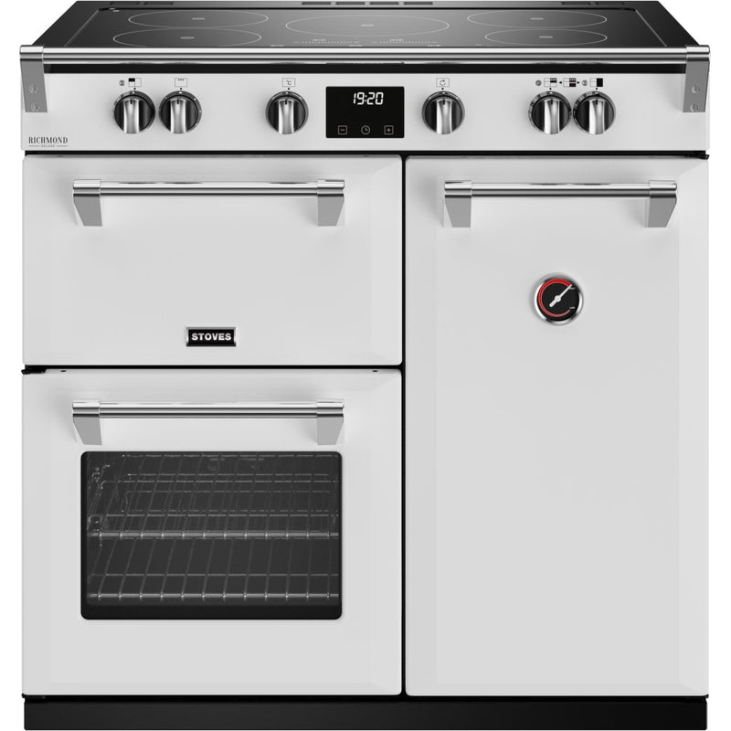 Stoves Richmond Deluxe D900Ei TCH - Icy White 90cm Induction Range Cooker - 168L - A energy