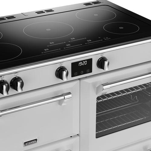 Stoves Richmond Deluxe D1000Ei TCH - Icy White 100cm Induction Range Cooker - 183L Capacity - A Energy Rating