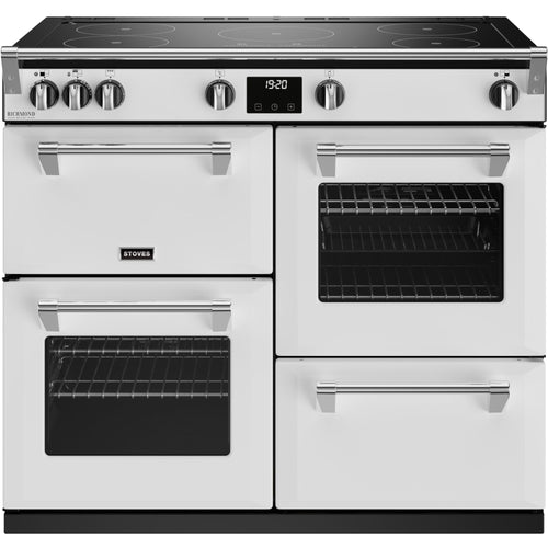 Stoves Richmond Deluxe D1000Ei TCH - Icy White 100cm Induction Range Cooker - 183L Capacity - A Energy Rating