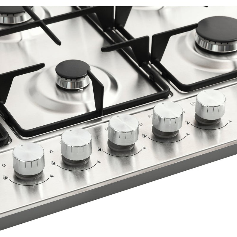 Belling GHU753RI - Stainless Steel 75cm 5 Burner Gas Hob - 3.6kW Wok Burner