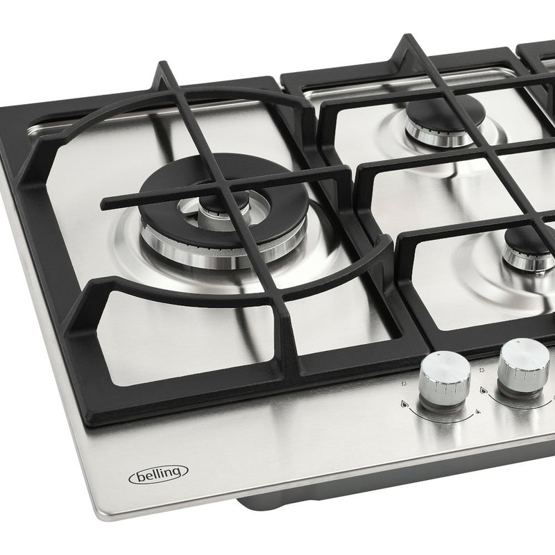 Belling GHU753CI - Stainless Steel 5 Burner Gas Hob - Wok Burner - LPG Convertible