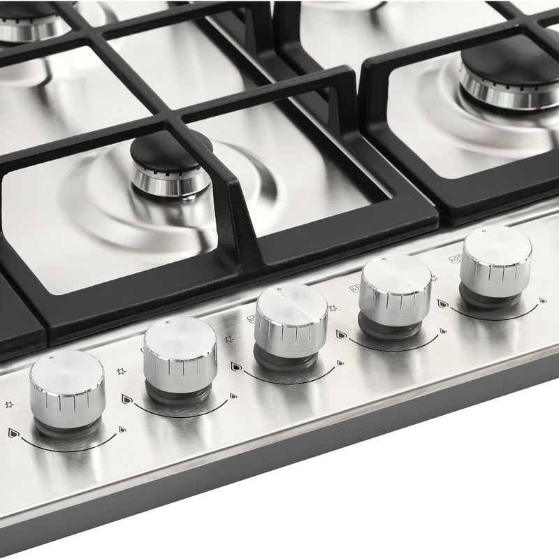 Belling GHU753CI - Stainless Steel 5 Burner Gas Hob - Wok Burner - LPG Convertible