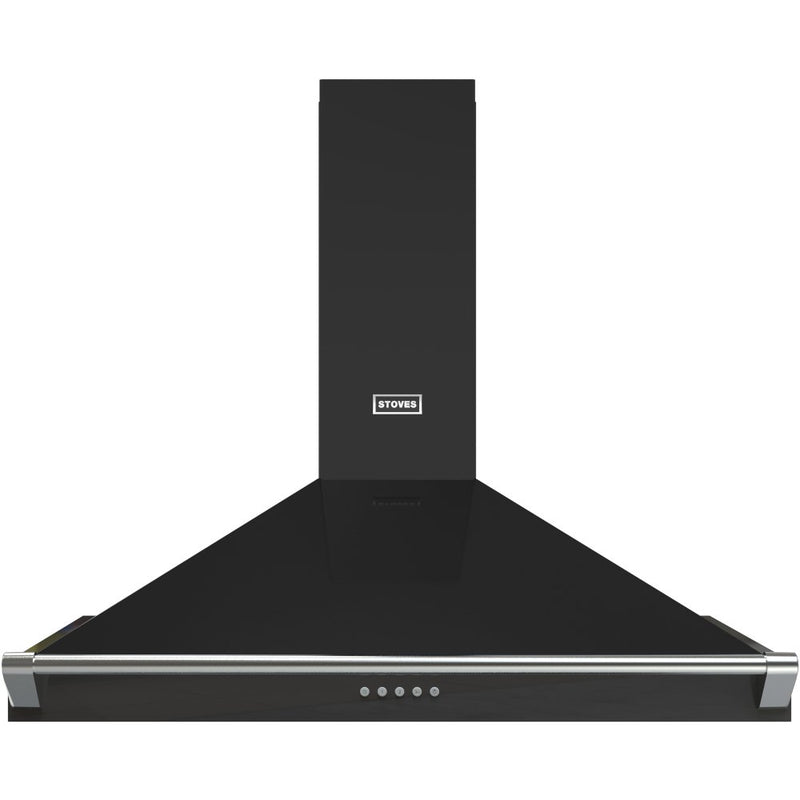 Stoves Richmond 90PYR - Black 90cm Chimney Cooker Hood - 610 m³/h, 3 Speeds + Boost - A+ Energy