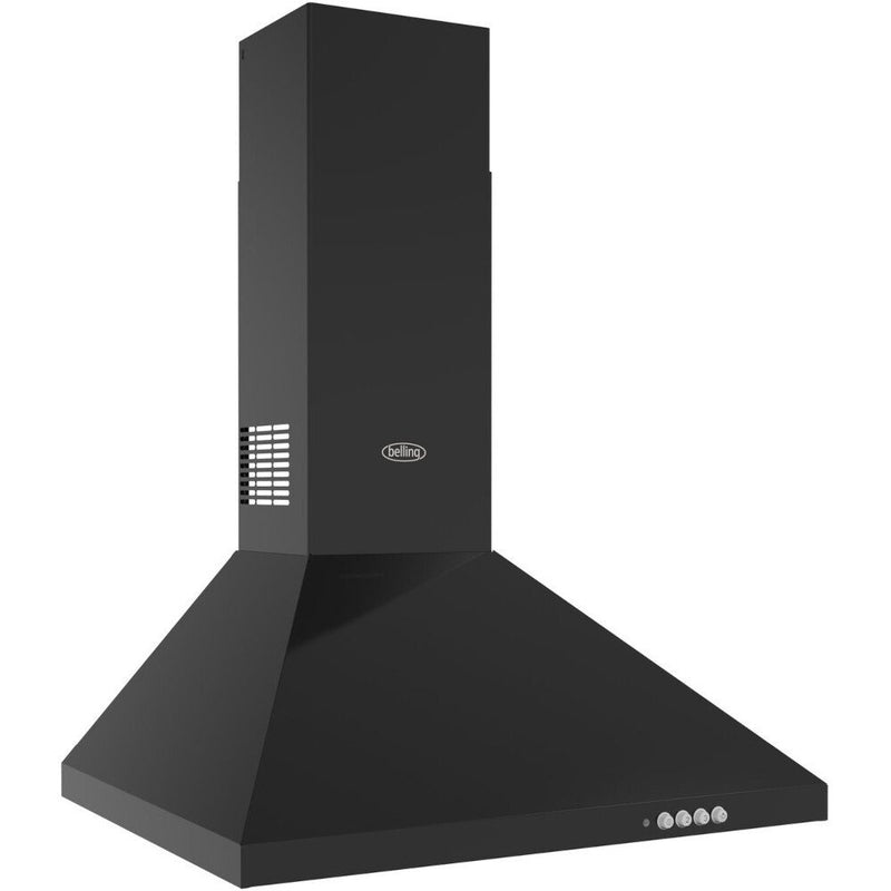 Belling CHIM 603PYR BLK - Black Chimney Cooker Hood - 600 m³/h - C Energy Rating