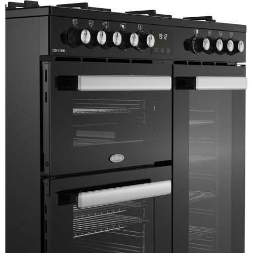 Belling RCA COOKCENTRE 90DF - Black Range Cooker - 174L - 5 Burners - Dual Fuel - A Rated