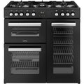 Belling RCA COOKCENTRE 90DF - Black Range Cooker - 174L - 5 Burners - Dual Fuel - A Rated