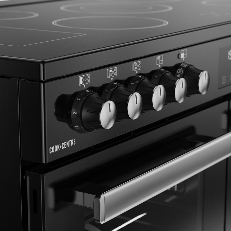 Belling RCA COOKCENTRE 100E - Black 100cm Range Cooker - Ceramic Hob, 194L Capacity - A Energy Rating