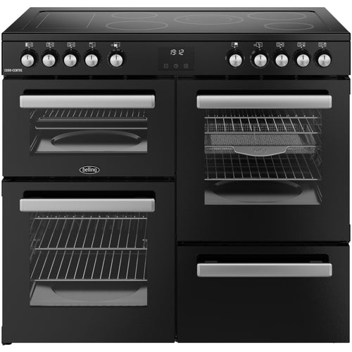 Belling RCA COOKCENTRE 100E - Black 100cm Range Cooker - Ceramic Hob, 194L Capacity - A Energy Rating