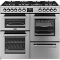 Belling RCA COOKCENTRE 100DF - Stainless Steel 100cm Dual Fuel Range Cooker - 7 Burners, 4KW Wok Burner, AirFry, A Rated