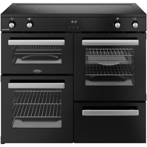 Belling RCA COOKCENTRE 100Ei - Black 100cm Induction Range Cooker - 199L - A Energy Rating