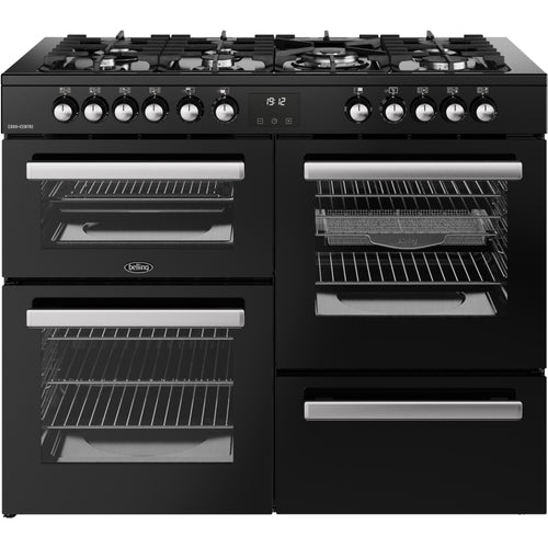 Belling RCA COOKCENTRE 110DF - Black 110cm Dual Fuel Range Cooker - 199L Capacity - A Energy Rating