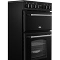 Belling Farmhouse 60E - Black Ceramic Electric Cooker with Double Oven - 70/33L Capacity - A energy