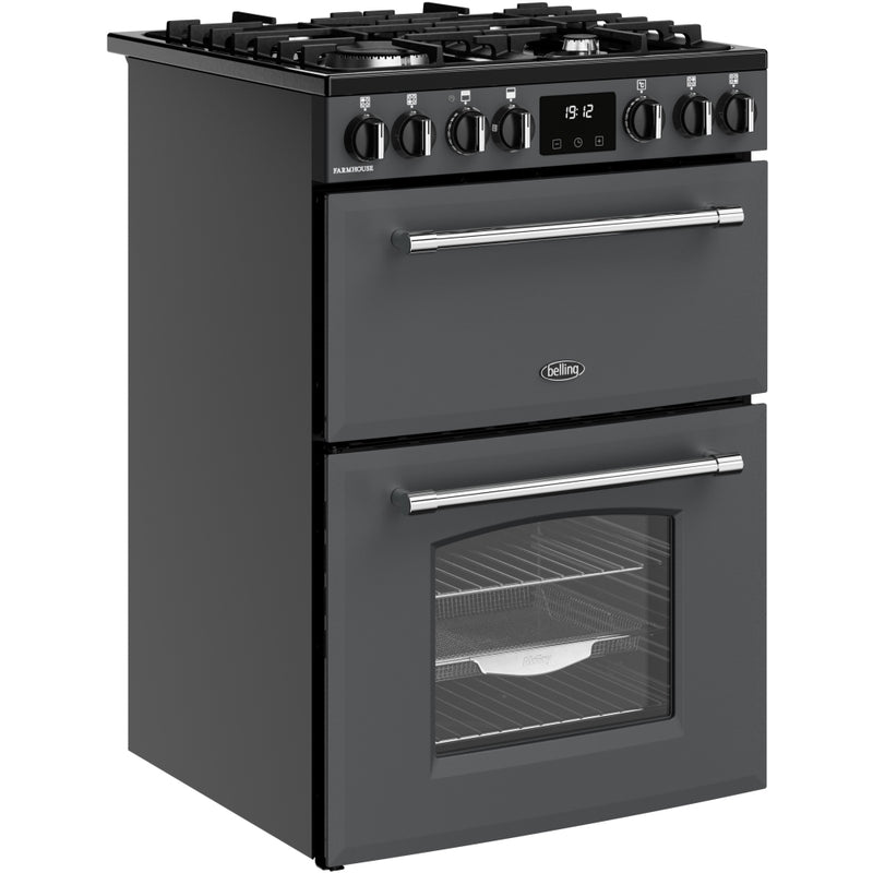 Belling MRA FARMHOUSE 60 - Grey Dual Fuel Cooker - 33/70L Ovens - AirFry - A Energy