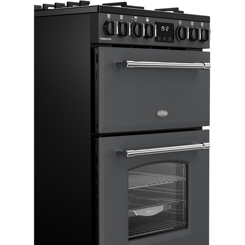 Belling MRA FARMHOUSE 60 - Grey Dual Fuel Cooker - Double Oven, 4 Burners, AirFry - A Energy Rating