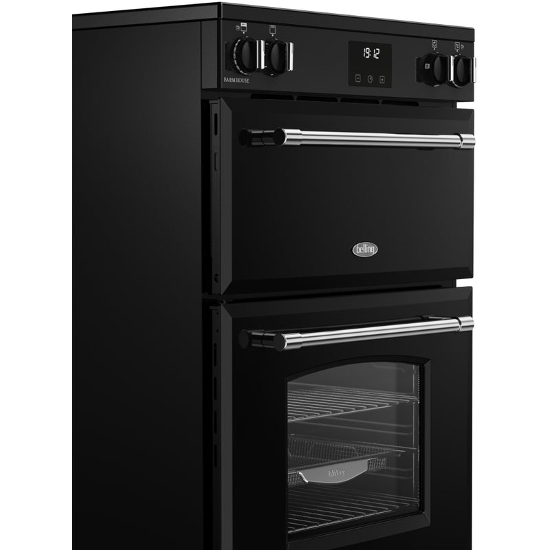 Belling Farmhouse 60Ei TCH - Black Electric Cooker with Double Oven - 70/33L Capacity - A Energy Rated