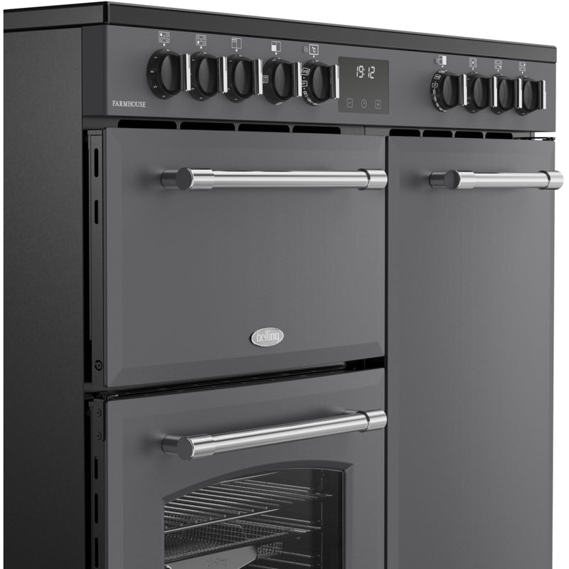 Belling RCA FARMHOUSE 90E AN - Grey 90cm Range Cooker - 2 Ovens, 174L Capacity, 5 Zones, A Energy Rating