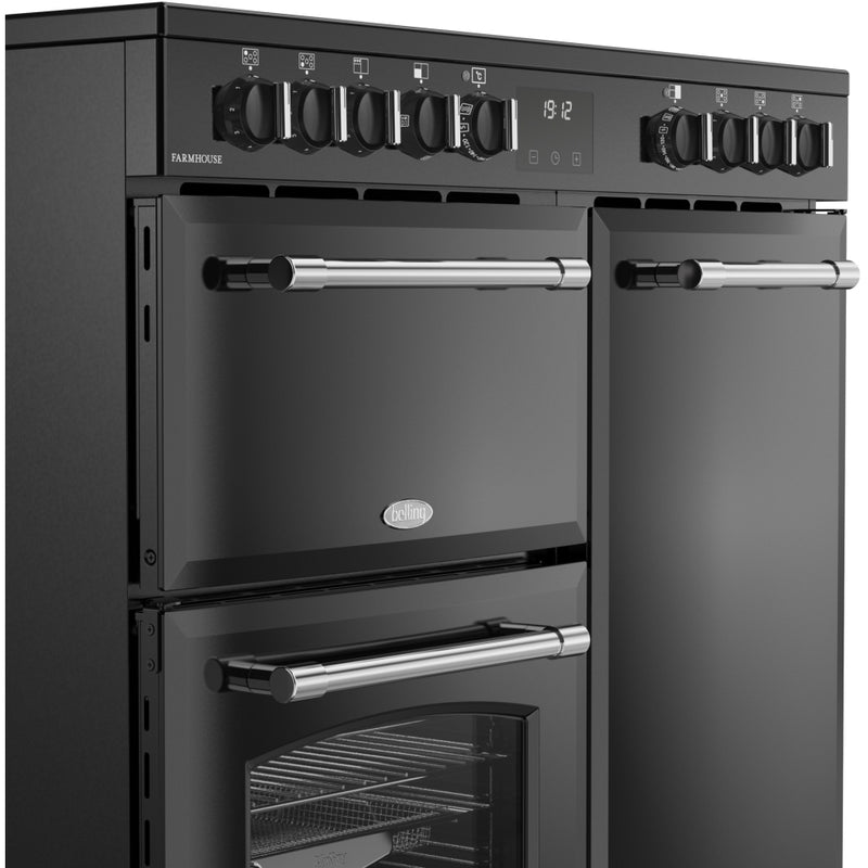 Belling RCA FARMHOUSE 90E BL - Black 90cm Ceramic Range Cooker - 174L Capacity - A Rated